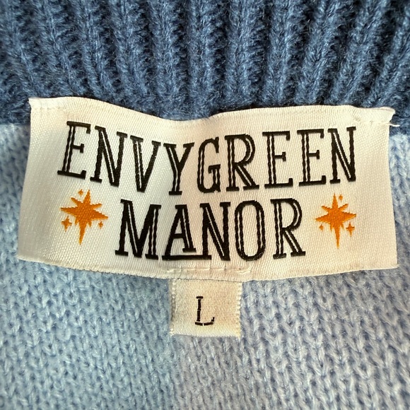 Envygreen Large Fairy Wings Light Blue and Navy Women's Sweater - Picture 6 of 6